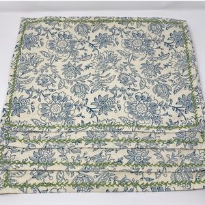April Cornell placemats set of 4 cream blue green floral NWOT.